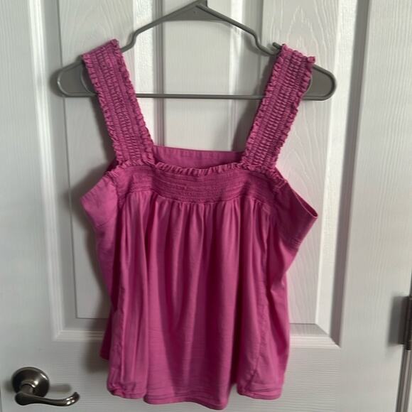a.n.a Tops - a.n.a Smocked Tank Top Sleeveless Casual Pink Blouse Square Neck Size M